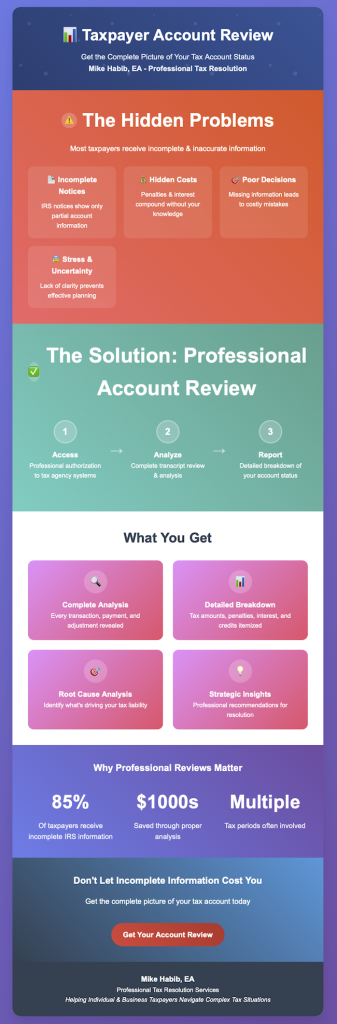 Taxpayer Account Review Info Graphic